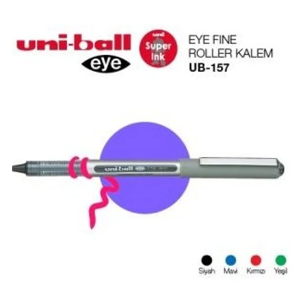 Uni-Ball Ub-157 0.7 Mm Pembe Roller Kalem - Görsel 2