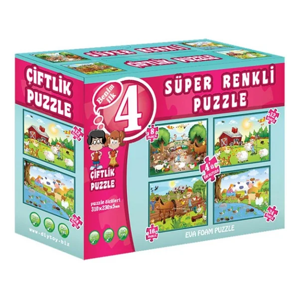 Diytoy Çiftlik Süper Renkli Puzzle - Görsel 3