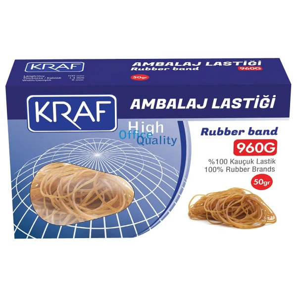 KRAF Kauçuk Ambalaj Lastiği 50 Gr 960 G Ofis Kalitesi ile Güçlü Bağlama Sağlar - Görsel 2