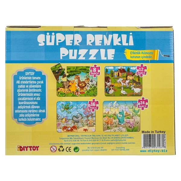Diytoy Hayvanlar Süper Renkli Puzzle - Görsel 3