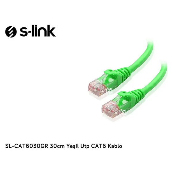 S-Link Sl-Cat6030gr Utp 30 Cm Yeşil Cat6 Patch Kablo - Görsel 4