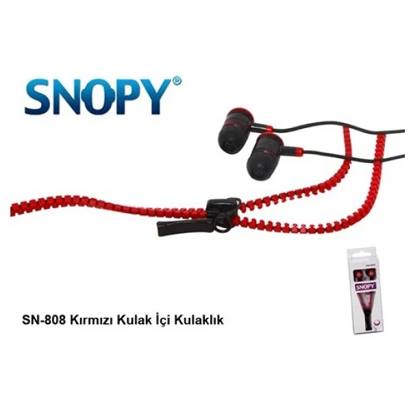 Snopy Sn-808 Kırmızı Kablolu Kulak İçi Kulaklık - Görsel 3