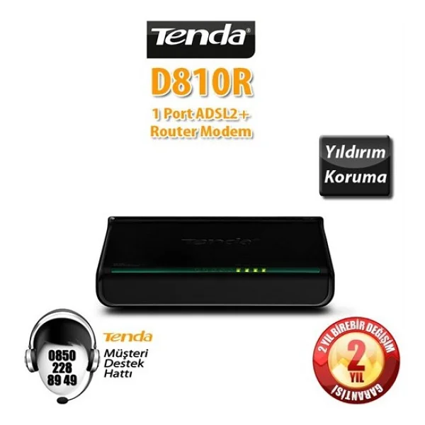 Tenda D810r 1 Port 24 Mbps Adsl2+ Modem - Görsel 9