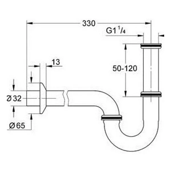 Grohe 28961000 330 Mm Lavabo Sifonu - Görsel 2