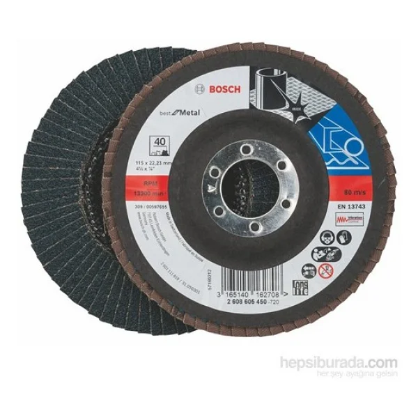 Bosch - Flap Zımpara Diski - 115 Mm, 22,23 Mm, 40 Kum - Görsel 9