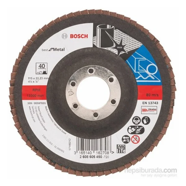 Bosch - Flap Zımpara Diski - 115 Mm, 22,23 Mm, 40 Kum - Görsel 3