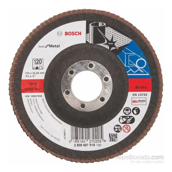Bosch - Flap Zımpara Diski - 115 Mm, 22,23 Mm, 40 Kum - Görsel 8