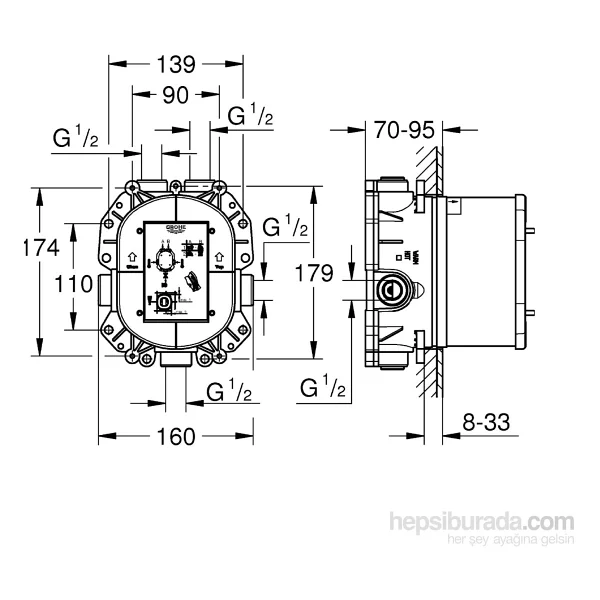 Grohe Grohe Rapido T Ankastre İç Gövde (35500000) - Görsel 2