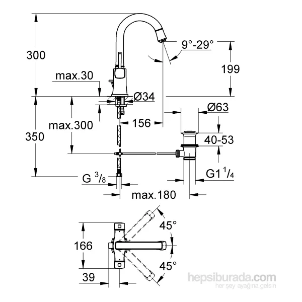 Grohe Grandera 21107000 Krom Lavabo Bataryası - Görsel 4
