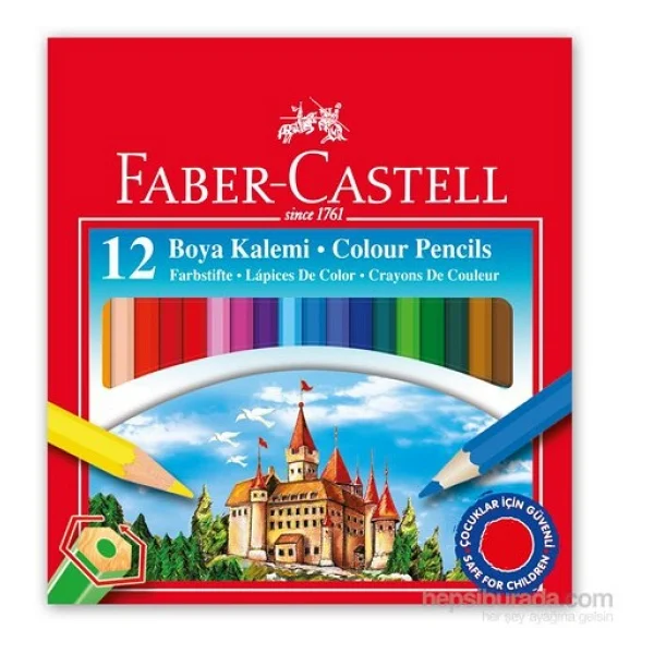 Faber-Castell Karton Kutu Yarım Boy 12'li Kuru Boya Seti - Görsel 5