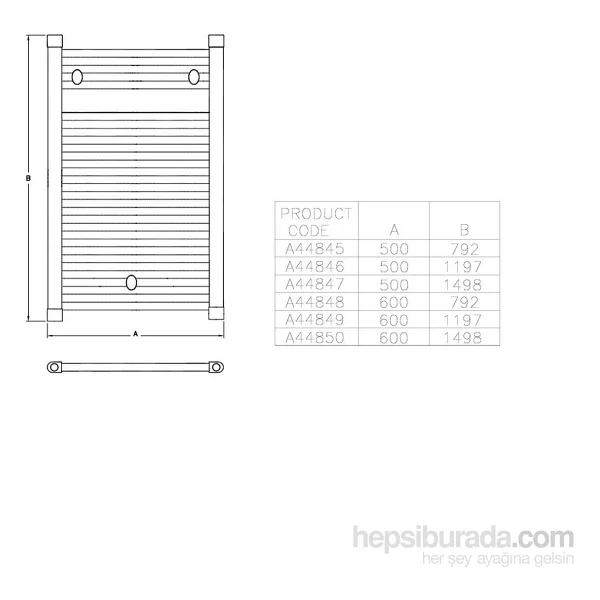 Artema A44845 50x77 Cm Düz Krom Havlupan - Görsel 2