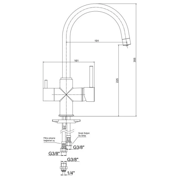 E.C.A. Dual Flow 102118137 Arıtmalı Mutfak Bataryası - Görsel 7