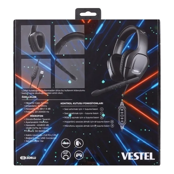 Vestel Desibel GH300 Mikrofonlu Oyuncu Kulaklığı - Görsel 5