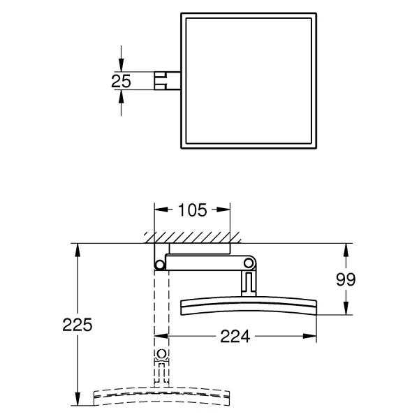 Grohe Selection Cube Makyaj Aynası 40808000 - Görsel 2