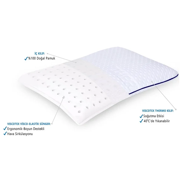 Viscotex Ortopedik Bebek Yastığı 50x32x6 Cm - Görsel 4