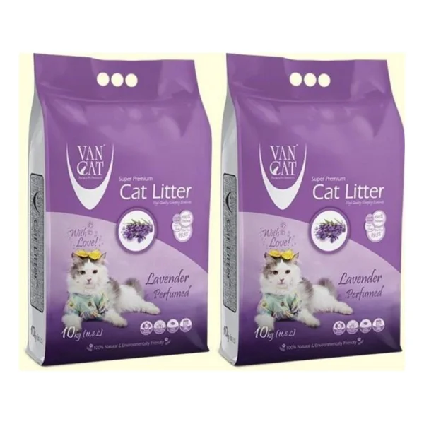 Vancat Lavanta Kokulu 10 Kg/11.8 Lt 2'li İnce Taneli Bentonit Kedi Kumu - Görsel 2