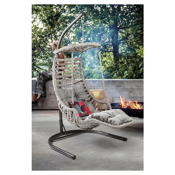 Capri Swing Alaçatı Plus 1 Kişilik Rattan Bahçe Salıncağı - Görsel 8