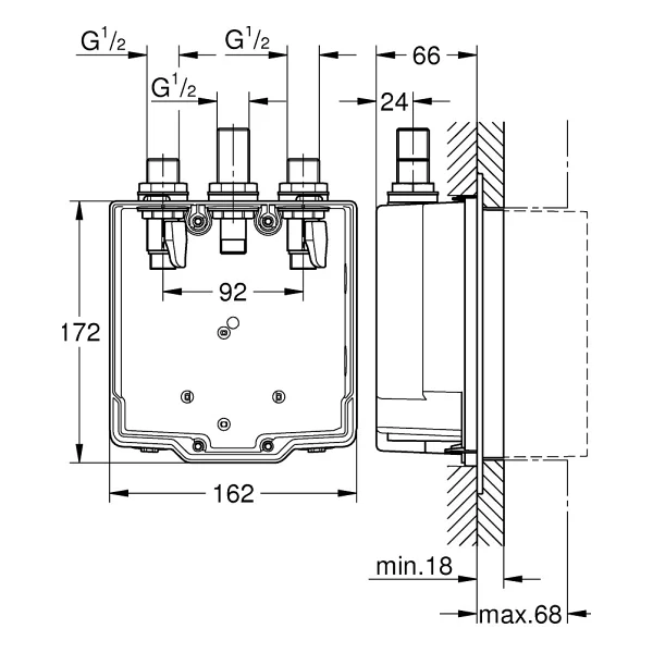Grohe Eurosmart Cosmopolitan T Ankastre Montaj Kutusu - 36322001 - Görsel 2