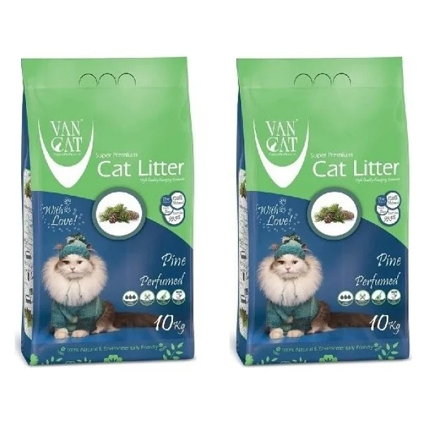 Vancat Çam Kokulu İnce Taneli 10 Kg/11.8 Lt 2'li Bentonit Kedi Kumu - Görsel 2