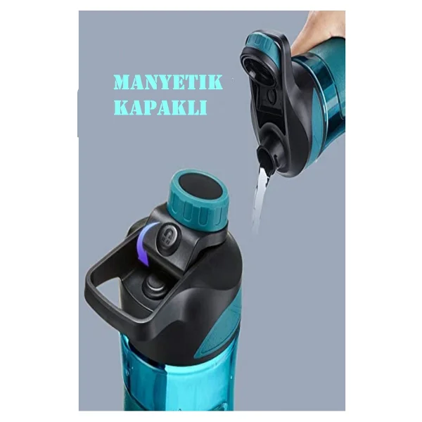 Uzspace Manyetik Kapaklı Silikon Gövde Tritan Su Matarası 500 Ml - Görsel 4