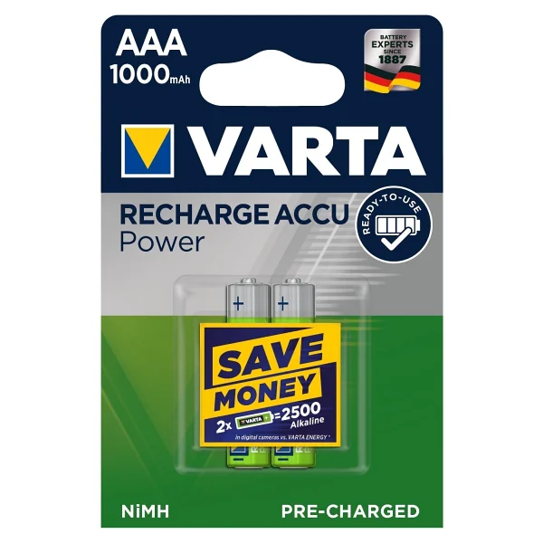Varta 5703 1000 mAh 4'lü Şarjlı Aaa İnce Kalem Pil - Görsel 2