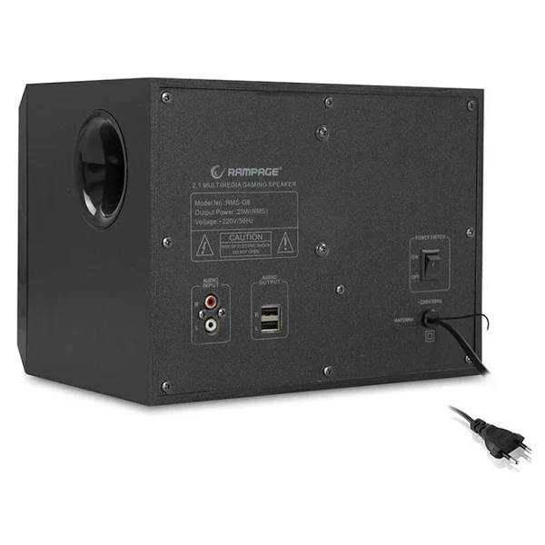 Rampage Rms-G8 2+1 25 W Bluetooth USB Sd Fm Radyolu Rainbow LED Işıklı Gaming Ses Sistemi - Görsel 3