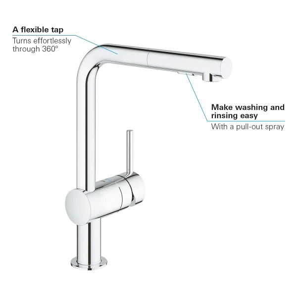 Grohe Minta 30274 Tek Kumandalı Mutfak Bataryası - Görsel 4