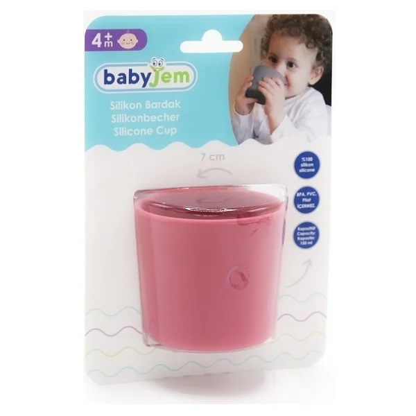 Babyjem Silikon Bardak Somon - Görsel 5