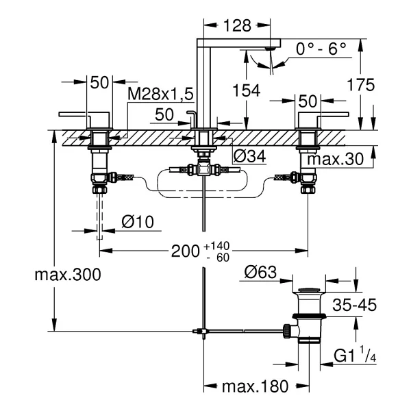 Grohe Plus M 20301003 3 Delikli Lavabo Bataryası - Görsel 3