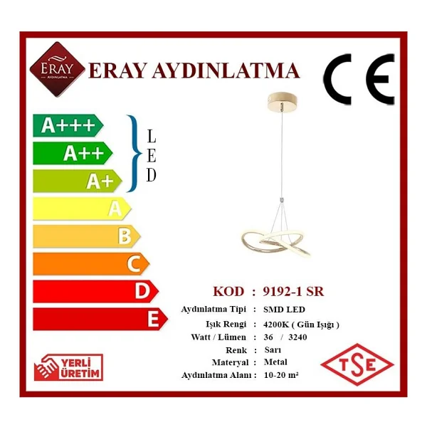 Eray Aydınlatma 9192-1 LED Avize - Görsel 4