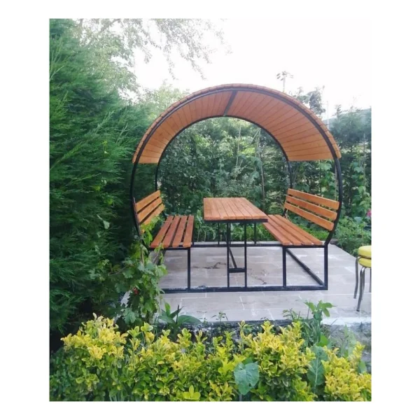 Puhu Aksesuar Bahçe Masası Ahşap Kamelya/Çardak Piknik Masası (8 Kişilik) - Görsel 5