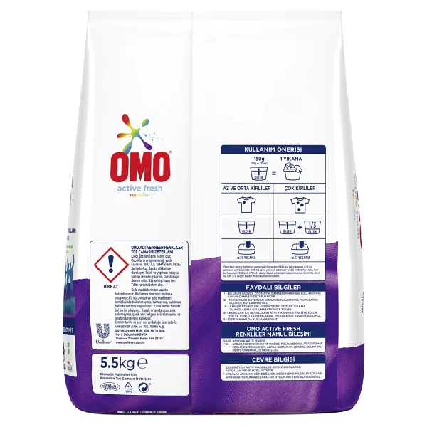 Omo Active Fresh Renkliler İçin 5.5 Kg Toz Deterjan - Görsel 7