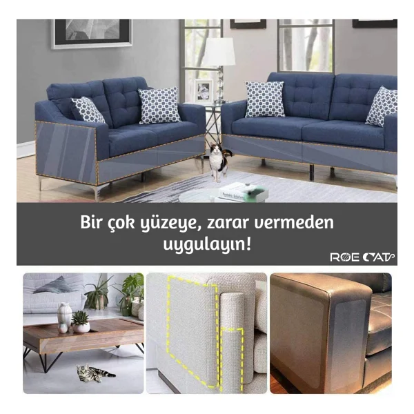 Roe Cat Tırmala Önleyici 10 Cmx10 M Kedi Eğitim Bandı - Görsel 2