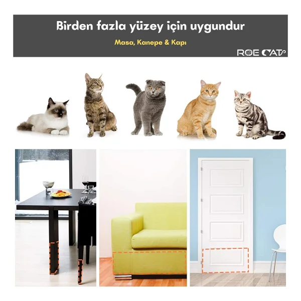 Roe Cat Tırmala Önleyici 10 Cmx10 M Kedi Eğitim Bandı - Görsel 4