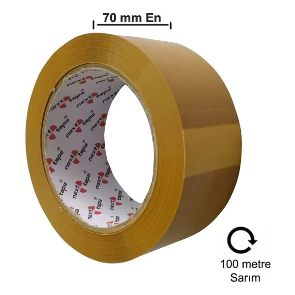 Next Tape Koli Bandı Taba Kahverengi 70 Mm X 100 Mt - Görsel 2