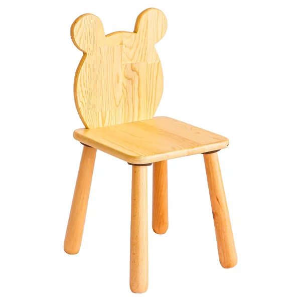 Wood & Joy Doğal Ahşap Çocuk Sandalye Ayı - Ceviz - Görsel 7