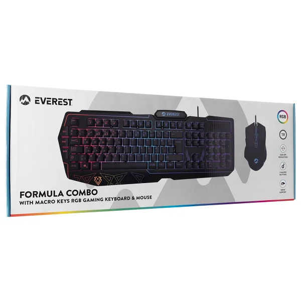 Everest Formula Combo Km-6168 RGB Kablolu Klavye Mouse Seti - Görsel 5