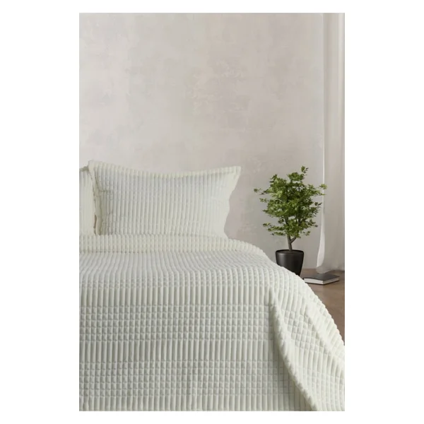 Merinos Modern Line 3 Parça Battaniye Seti - 220 X 240 Cm - Ekru - Görsel 6