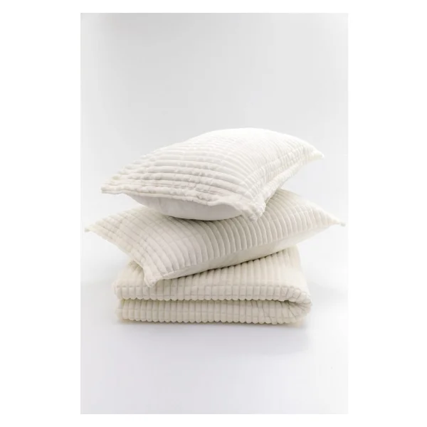 Merinos Modern Line 3 Parça Battaniye Seti - 220 X 240 Cm - Ekru - Görsel 2