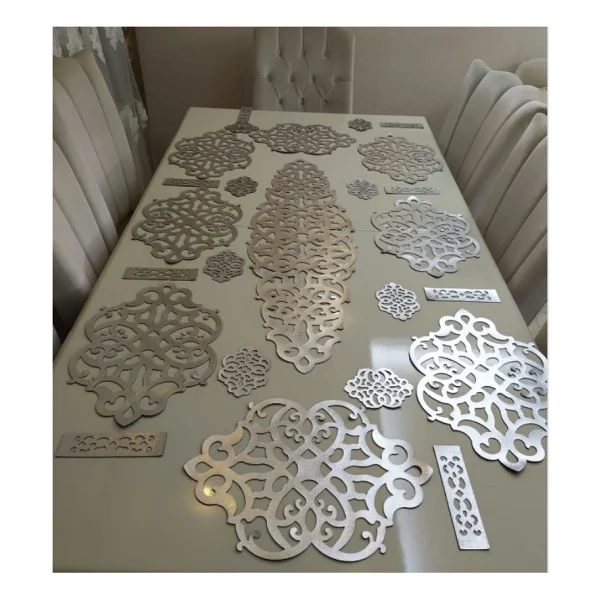 Sehara Runner - Sunum Takımı Masa Örtüsü 8 Kişilik 25 Parça - Siyah - 33 X 100 Cm - Görsel 3