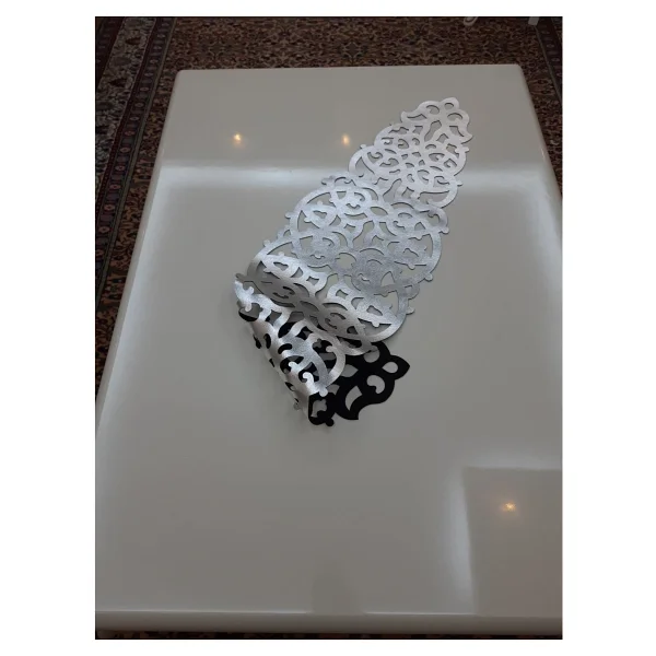 Sehara Runner - Masa Örtüsü - Sehpa Örtüsü - Suni Deri - 4 Parça Kahve Sunumluğu - Siyah - 32 X 100 Cm - Görsel 5