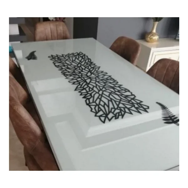 Sehara Runner - Masa Örtüsü - Sehpa Örtüsü - Suni Deri - 4 Parça Kahve Sunumluğu - Siyah - 32 X 100 Cm - Görsel 2