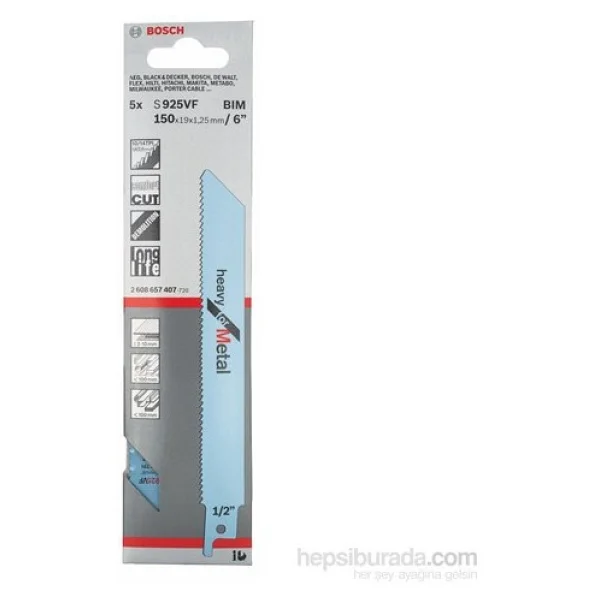 Bosch - Heavy Serisi Metal İçin Tilki Kuyruğu Bıçağı S 925 Vf - 5'li Paket - Görsel 2