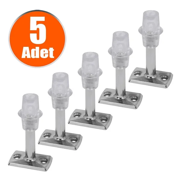 Nobel Kapı Tamponu Stoperi Krom Kapı Stopu 8 Cm (5 Adet) - Görsel 5