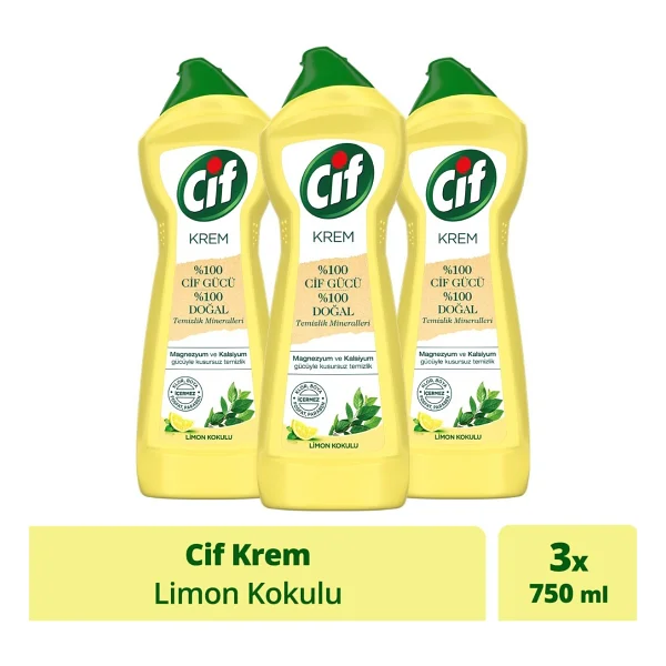 Cif Cleanboost Krem Temizleyici Limon 750 Ml 3'lü - Görsel 6