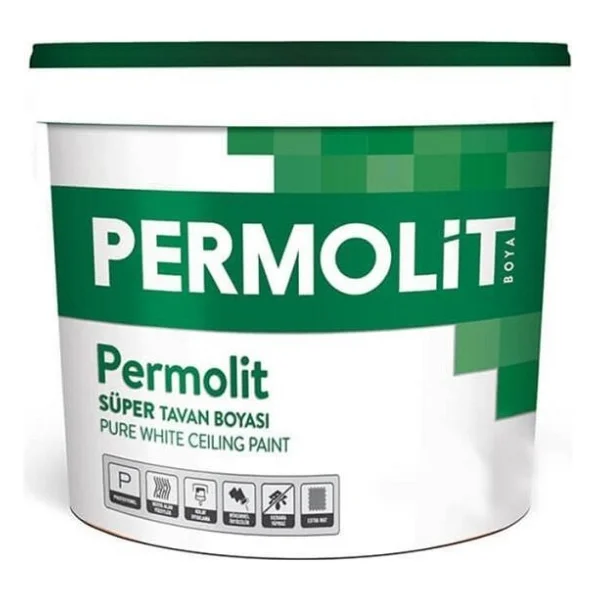 Permolit Süper Tavan Boyası 10 Kg - Beyaz - Görsel 4