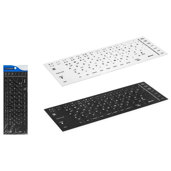 Hadron Notebook Klavye Büyük Boy Sticker Arapça Q Hdx8253 Beyaz - Siyah - Görsel 2