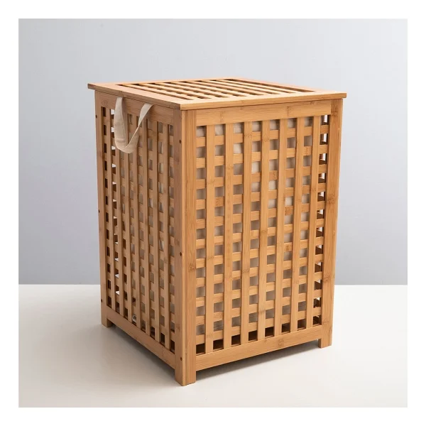 Chakra Bambu S Natural 58x40x40 Cm Çamaşır Sepeti - Görsel 6
