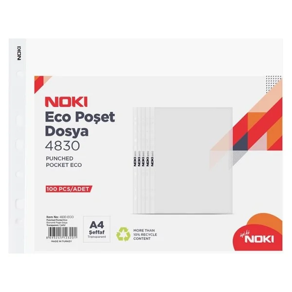 Noki Eco A4 Poşet Dosya 100'lü X 10 Paket (1000 Adet ) - Görsel 2
