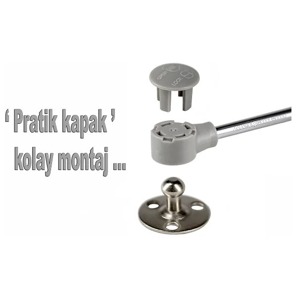 Std Piston Dolap Kapak Amortisörü Gazlı Kapak Pistonu 100n - Görsel 3